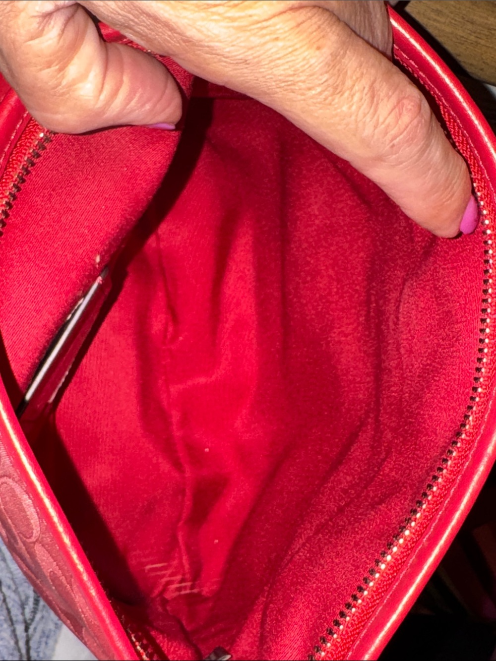 Coach Vintage Red Signature Jacquard Crossbody Bag - Picture 5 of 9